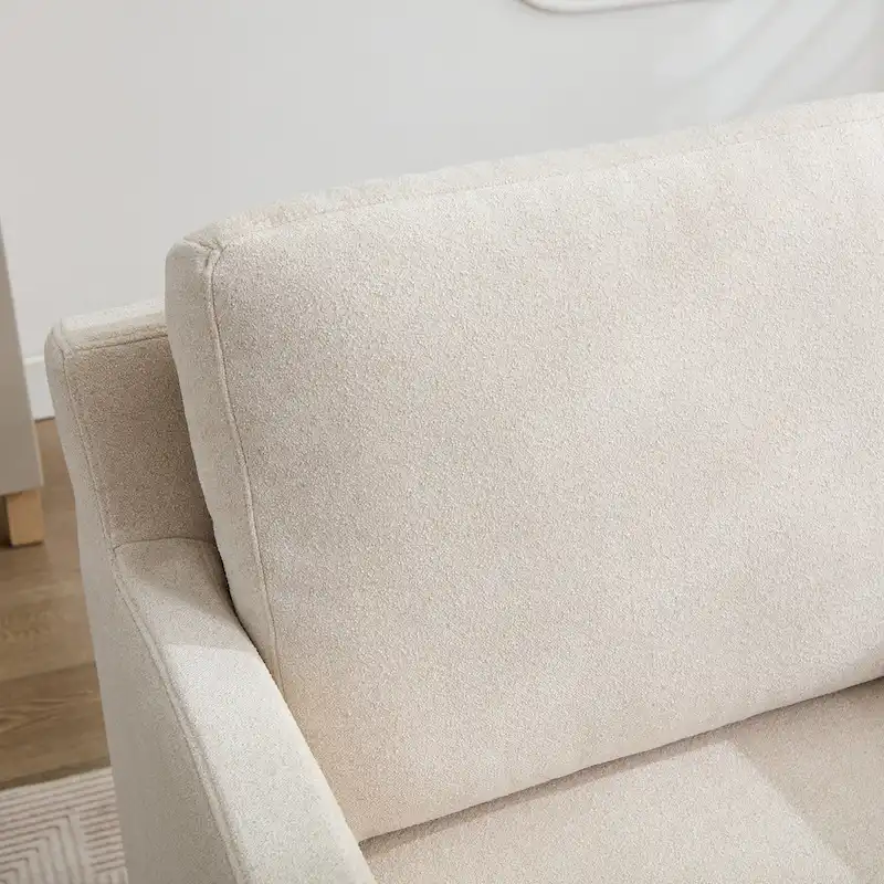 29.92 Chenille Swivel Accent Chair with Removable Cushion