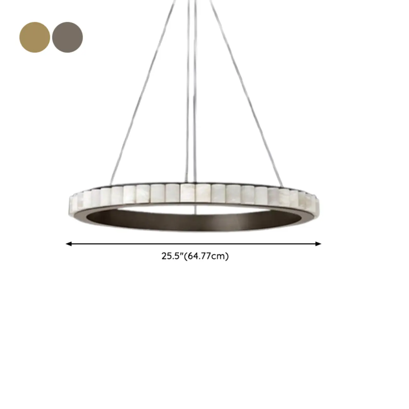 Circular 2-layer Modern Alabaster Steel Pendant Chandelier