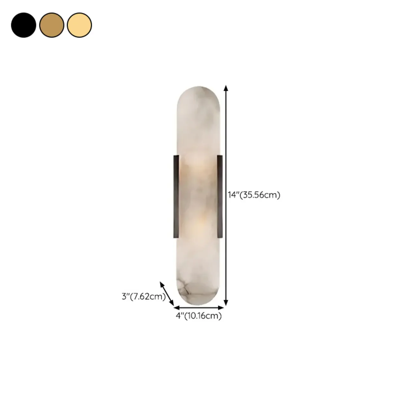 Modern Brass Oval Wall Light with Stone Chalk Shade
