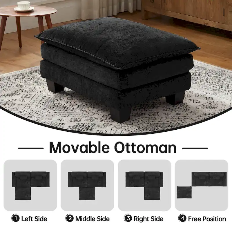 Modular Sectional Sofa with Ottoman and Deep Seat Sleeper