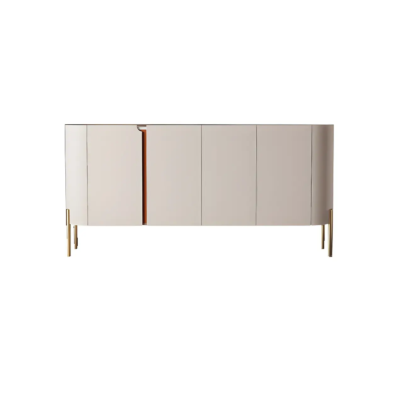 Glam Off-White Wooden Sideboard with Cabinets