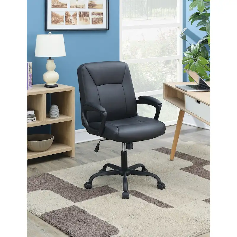 Adjustable Height Office Chair with Padded Armrests
