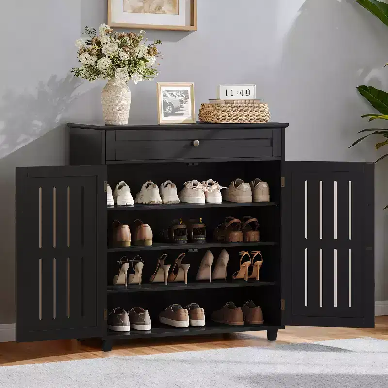 Yaheetech 4 Tier Wooden Shoe Storage Cabinet