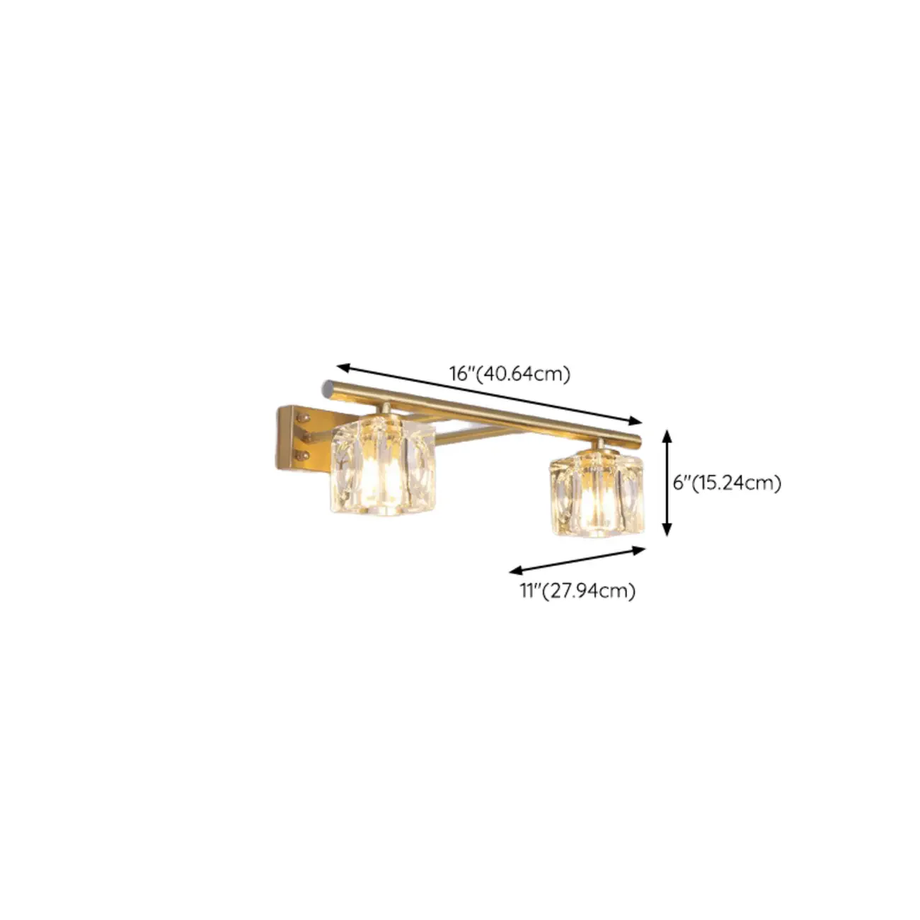 Modern Gold Bathroom Vanity Lights with Clear Crystal Shade