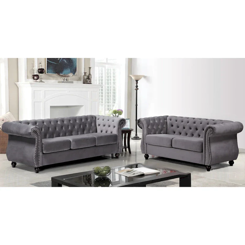 Antoinette Chesterfield 2-Piece Set- Sofa & Loveseat