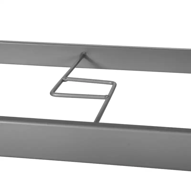 Emma and Oliver Rectangular Tempered Glass Top Patio Table with Umbrella Hole and Black Steel Tube Frame