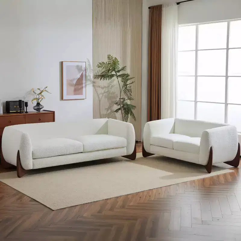 Christopher Knight Home Lucy Modern Upholstered 3 Seater and 2 Seater Combined Sofa Set Beige