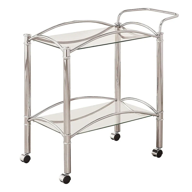 Beautiful Metal Serving Cart, Silver