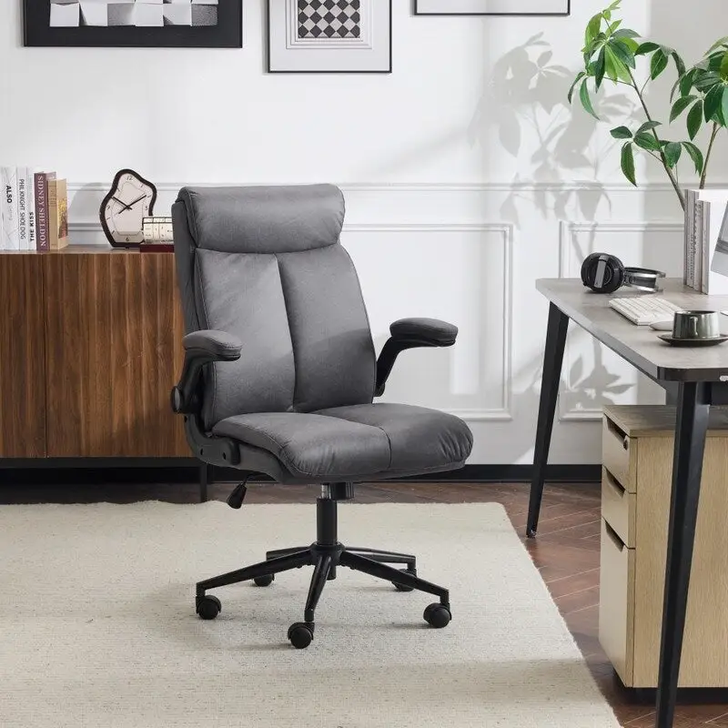 28W Mid-Back Swivel Office Chair Task Chair With Adjustable Arms - N/A