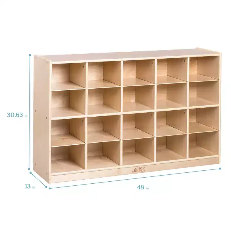 ECR4Kids 20 Cubby Mobile Tray Storage Cabinet, 4x5, Classroom Furniture