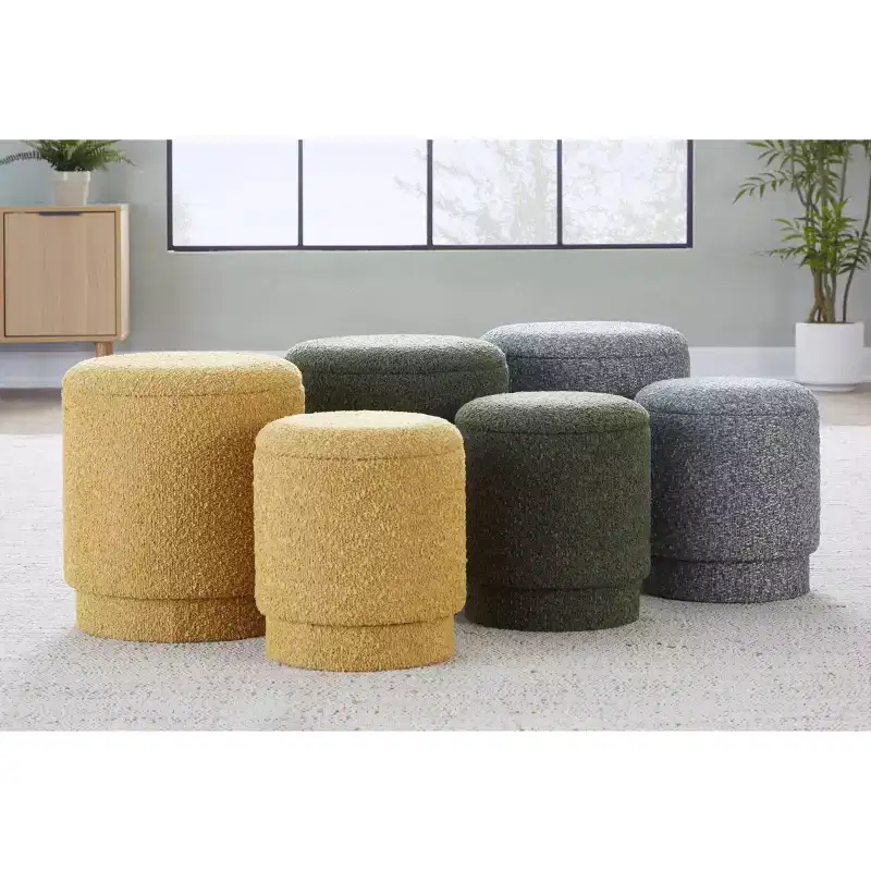 LumiSource Marla Upholstered Ottoman Set Fabric