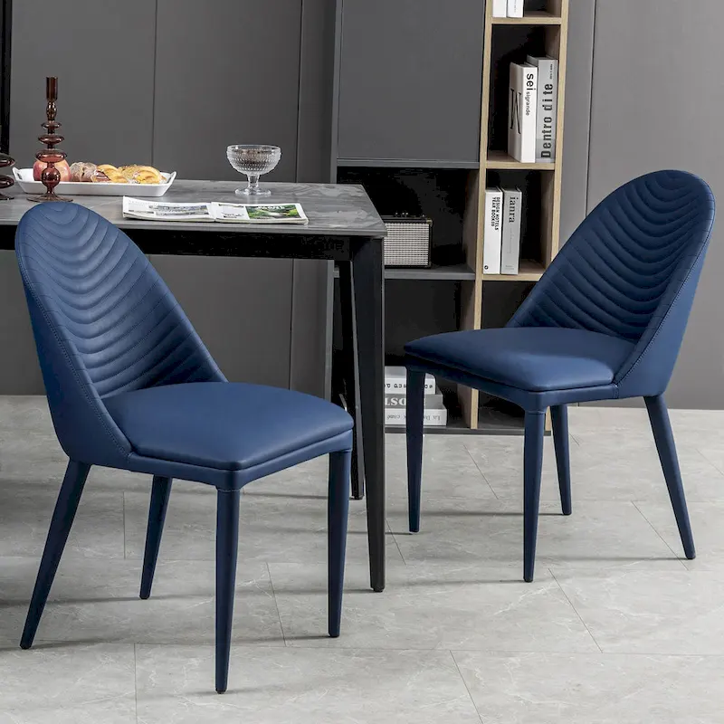 Fully Assembled Microfiber Leather Upholstered Dining Chairs, Set of 2 - 22.44D x 18.5W x 32.28H