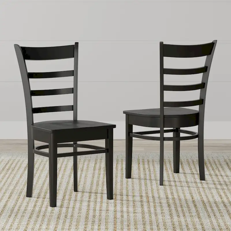 5-Piece Dining Set, 42  Round Pedestal Table and Slat Back Chairs