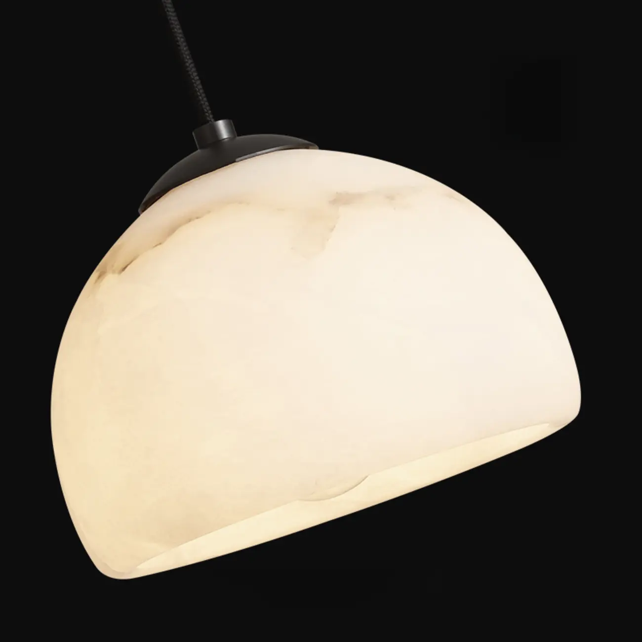 Modern Conical Alabaster White Bedroom Pendant Light