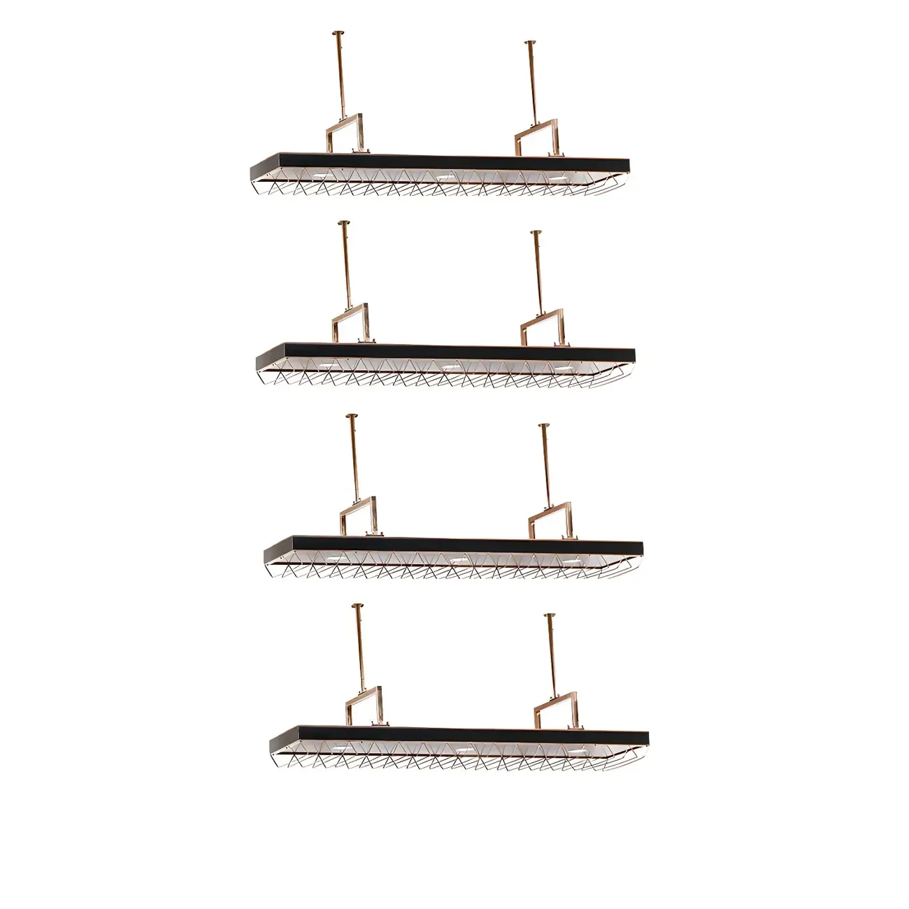 Elegant Black Hanging Wine Rack with Glass Holder