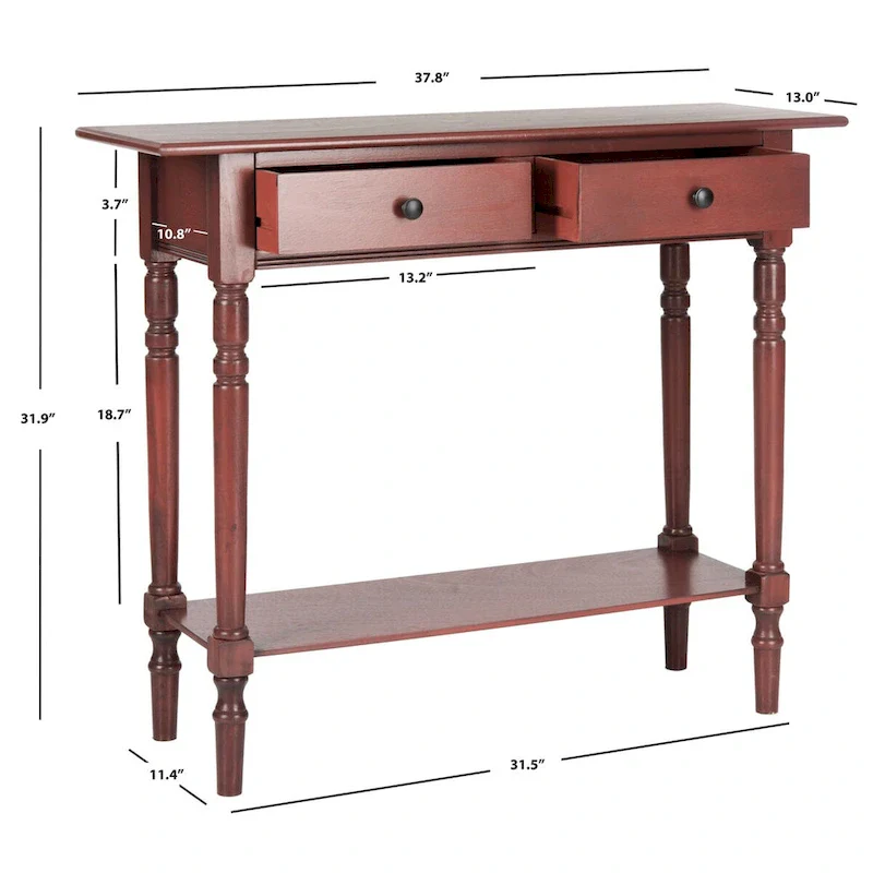 Arvilla Grey 2-Drawer Console Table - 37.8 x 13 x 31.9 - 38Wx13Dx32H