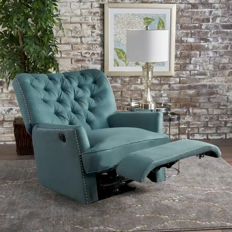 Salomo Tufted Fabric Power Recliner by Christopher Knight Home