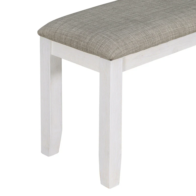 Rustic Style 6-Piece Dining Room Table Set with 4 Upholstered Chairs & a Bench