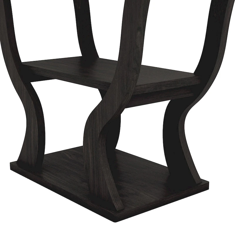 DH BASIC Transitional Espresso 39-inch Console Table with Open-Shelf by Denhour