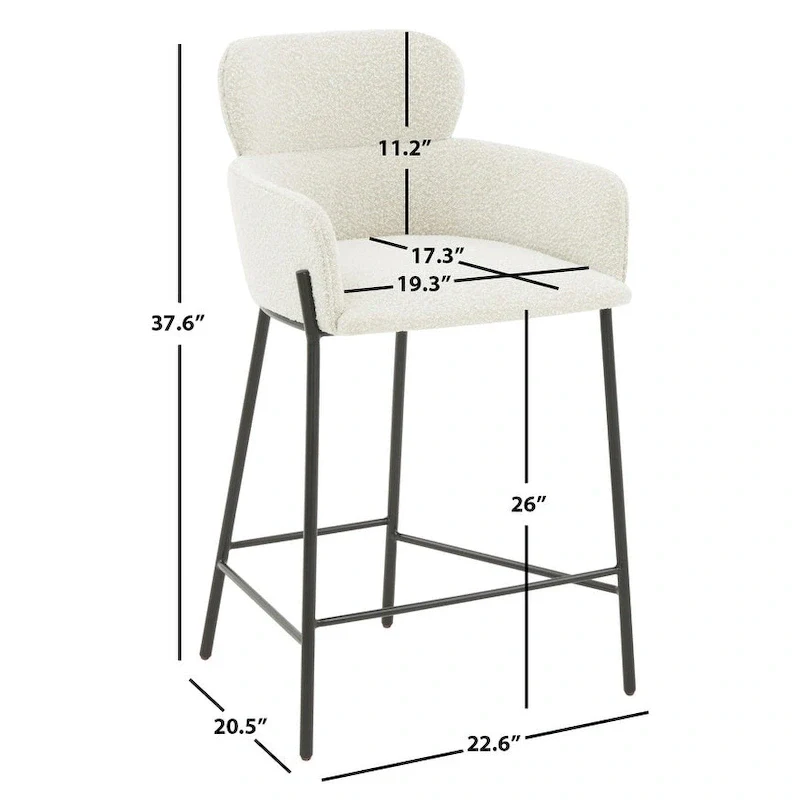 SAFAVIEH Couture Sejada 26-inch Counter Stool - 23 In. W x 21 In. D x 38 In. H - 23Wx21Dx38H