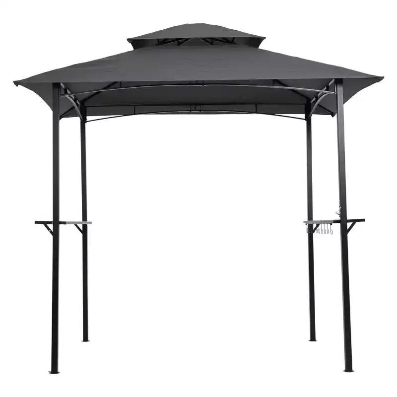 Clihome 8x5 FT Double Layer BBQ Gazebo Replacement Canopy Top