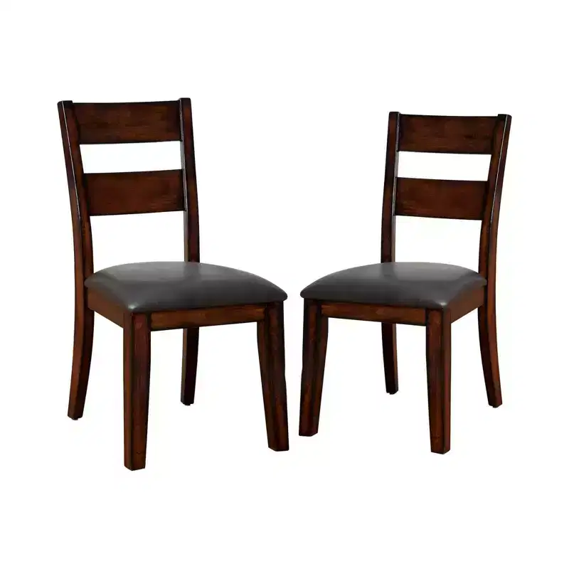 24/7 Shop At Home: Upholstered Faux Leather, Wood Frame Side Chairs, Set of 2