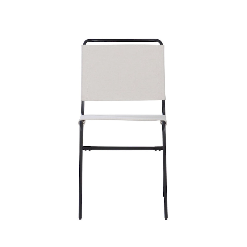 Leffler Sanded Steel and Fabric Industrial Dining Chair