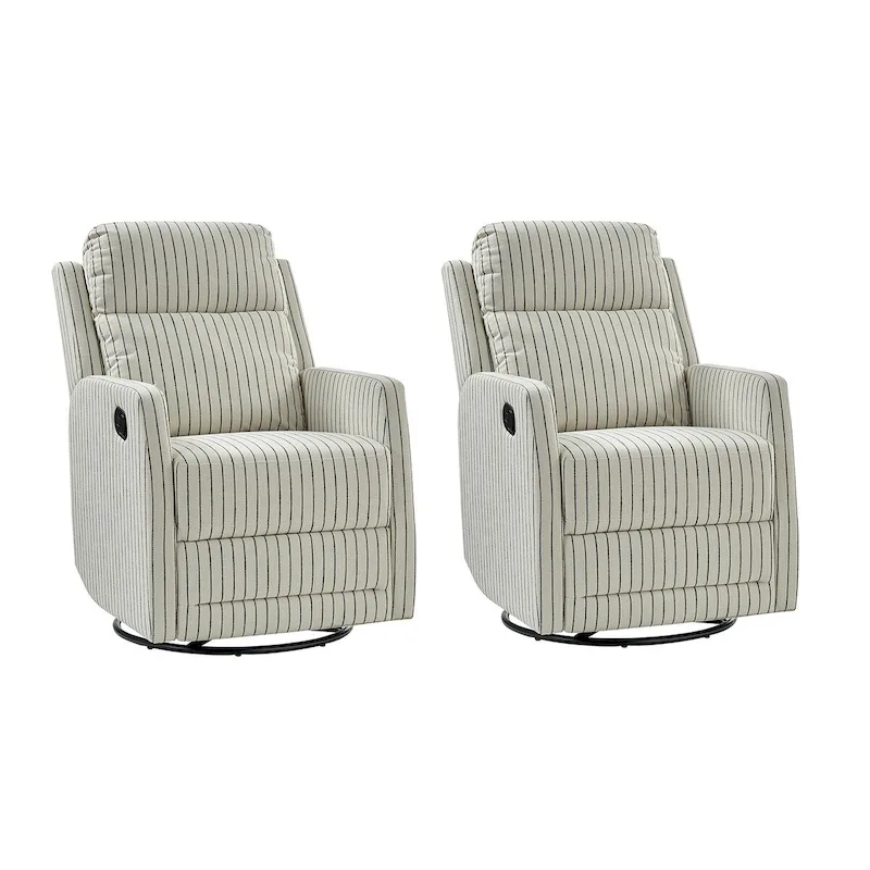 Diana Modern Polyester 360-degree Swivel Rocker Recliner Set of 2 by HULALA HOME