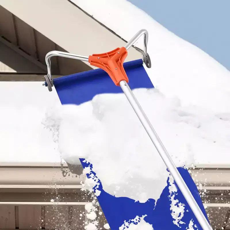 VEVOR Snow Roof Rake, 17 in Aluminum Blade, 4.1-17.2 ft Adjustable Roof Snow Scraper with Wheels & Slide, Lightweight Snows Removal Tool, Silver
