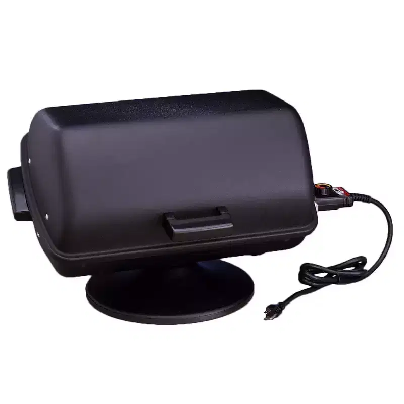 MECO Americana 1500W Portable Utility Tabletop Outdoor Electric Pedestal Grill with Thermostatic Control for Picnics, Camping, and Tailgating, Black