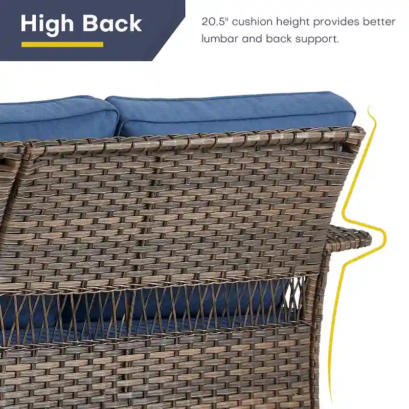 Gymojoy 3 Peices Patio Chairs with Coffee Table - Brown