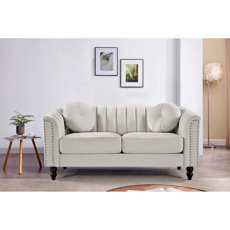 Hills Tufted Back Nailhead 2PCS Living Room set
