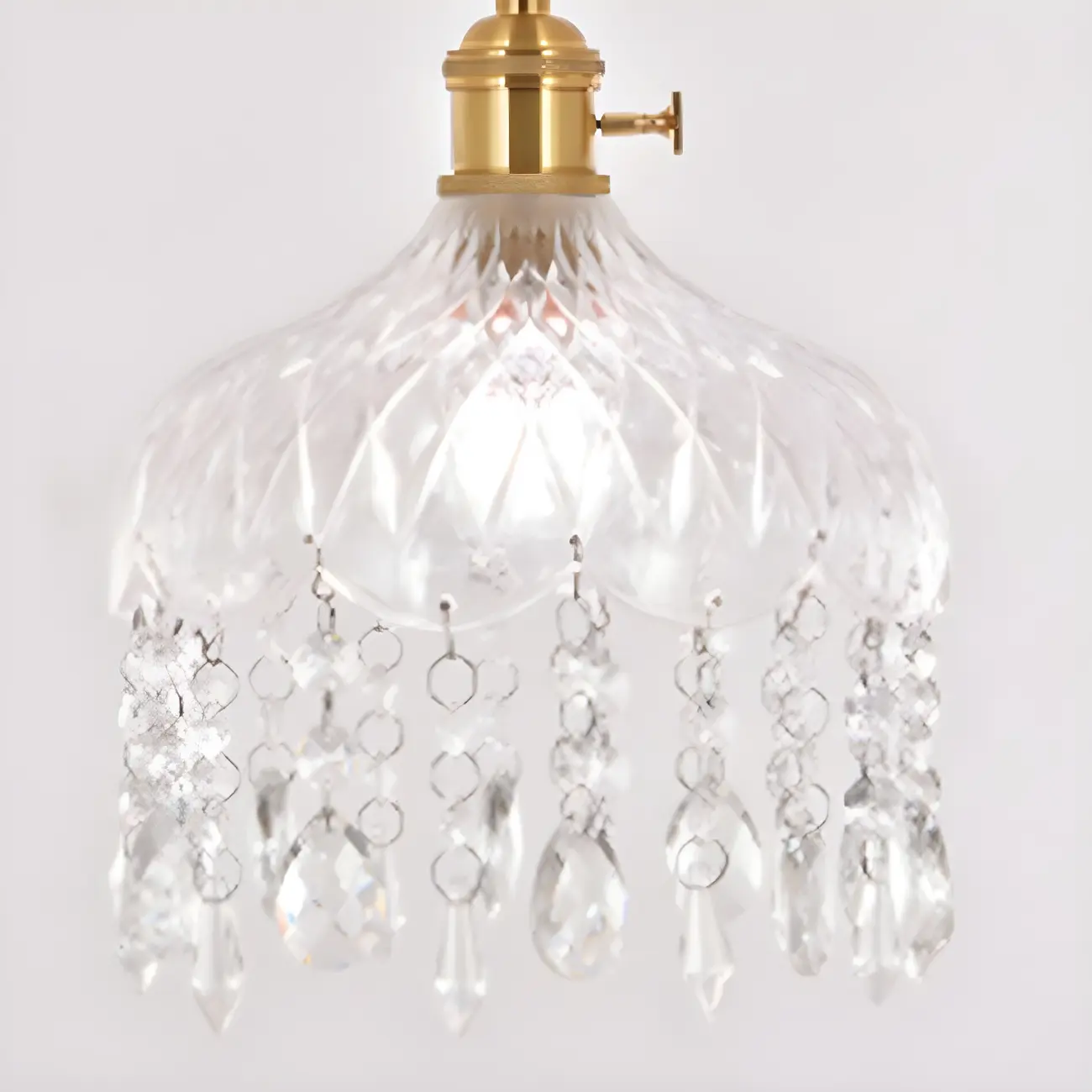 Elegant Glass-Crystal Gold Island Pendant Lights