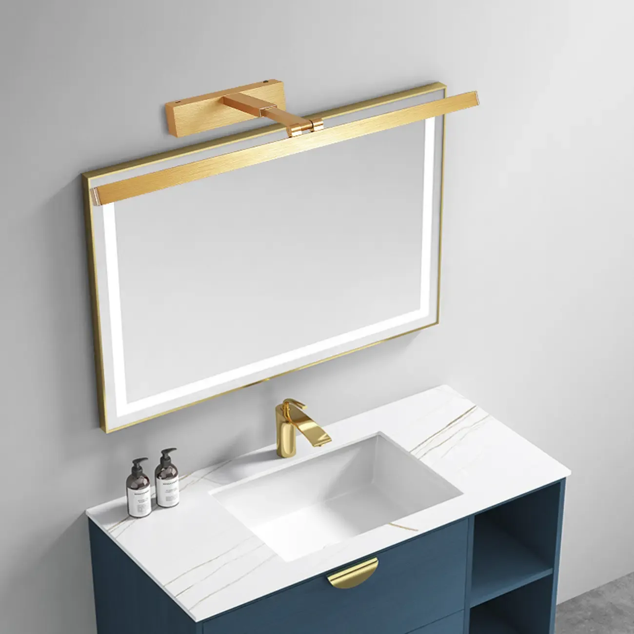 Adjustable Modern Gold LED Linear Vanity Light for Bathroom