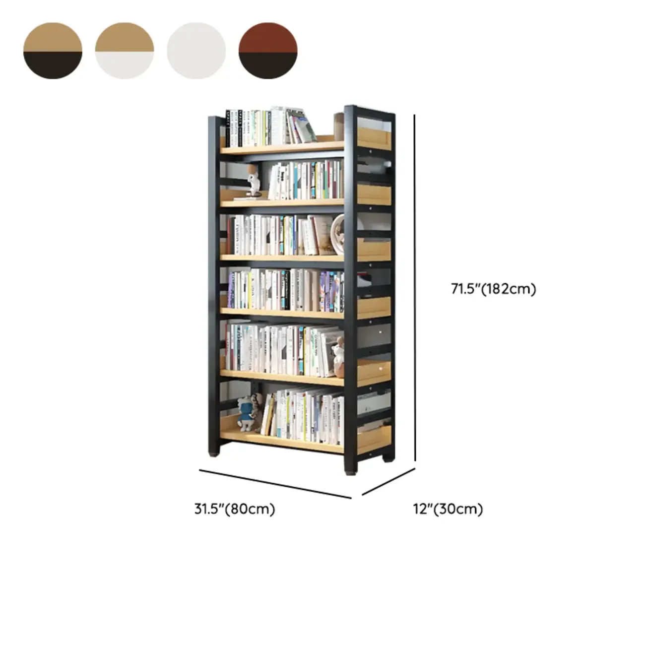 Modish Multi-Layer Open Back Wooden Tall Bookshelves