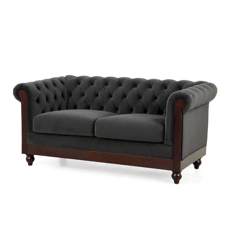 Chesterfield Velvet Loveseat Sofa