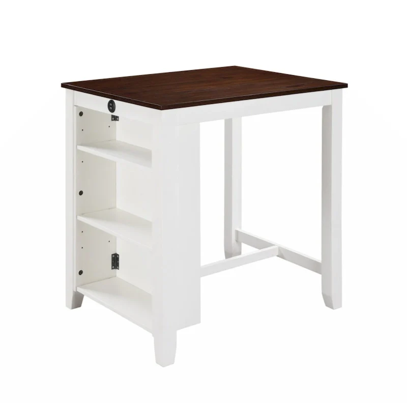 Graham 36  3-Piece Finish Small Space Counter Height Dining Table with Shelves and 2 Chairs