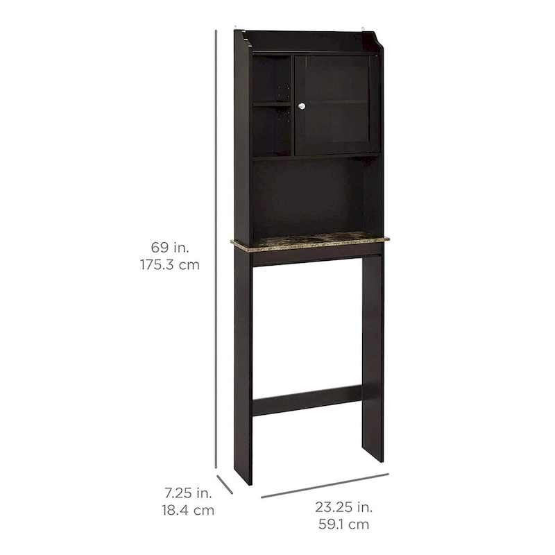 23.25 in. W x 7.5 in. D x 69 in. H Wall Cabinet in Espresso