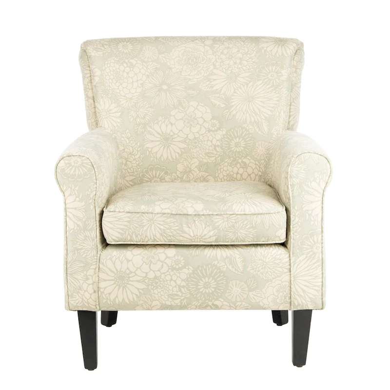 Gramercy Garden Motif Grey Club Chair - 30W x 33D x 32H