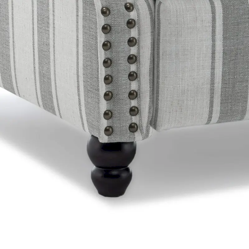 Nail-head Padded Seat Pushback Recliner Chair