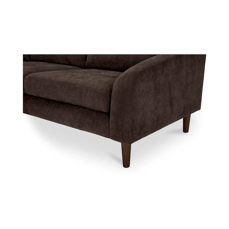 Drew Sectional with Reversible Chaise, Dark Brown - 98 X 59.2 X 33.5