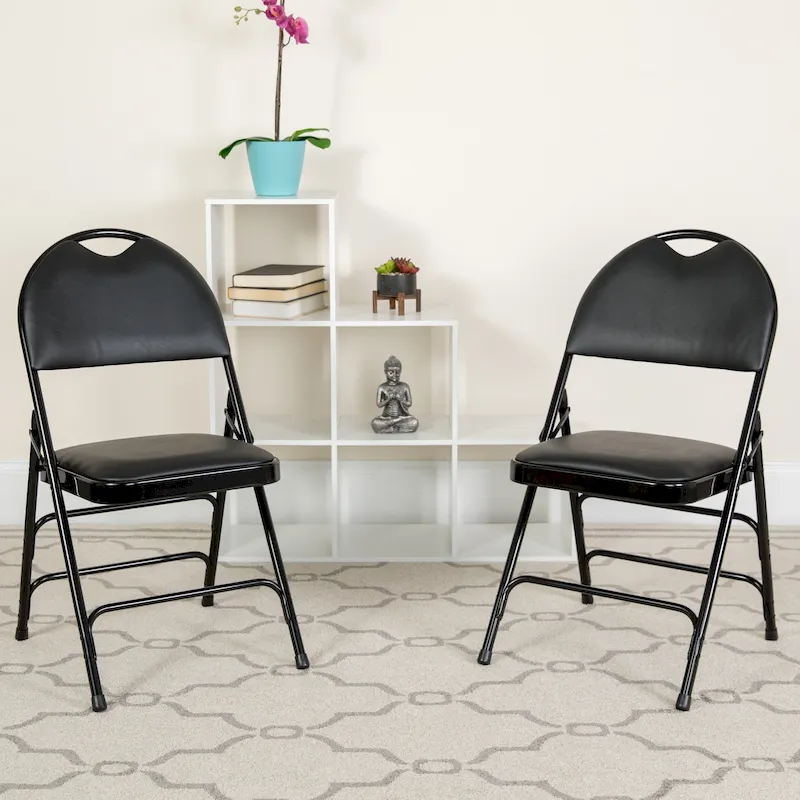 2 Pack Extra Large Ultra-Premium Triple Braced Folding Chair