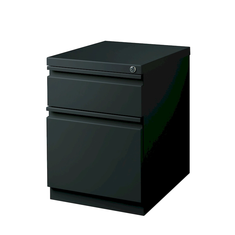 Hirsh 20 D Commercial Mobile Pedestal File Cabinet,1 Box/1 File,Black