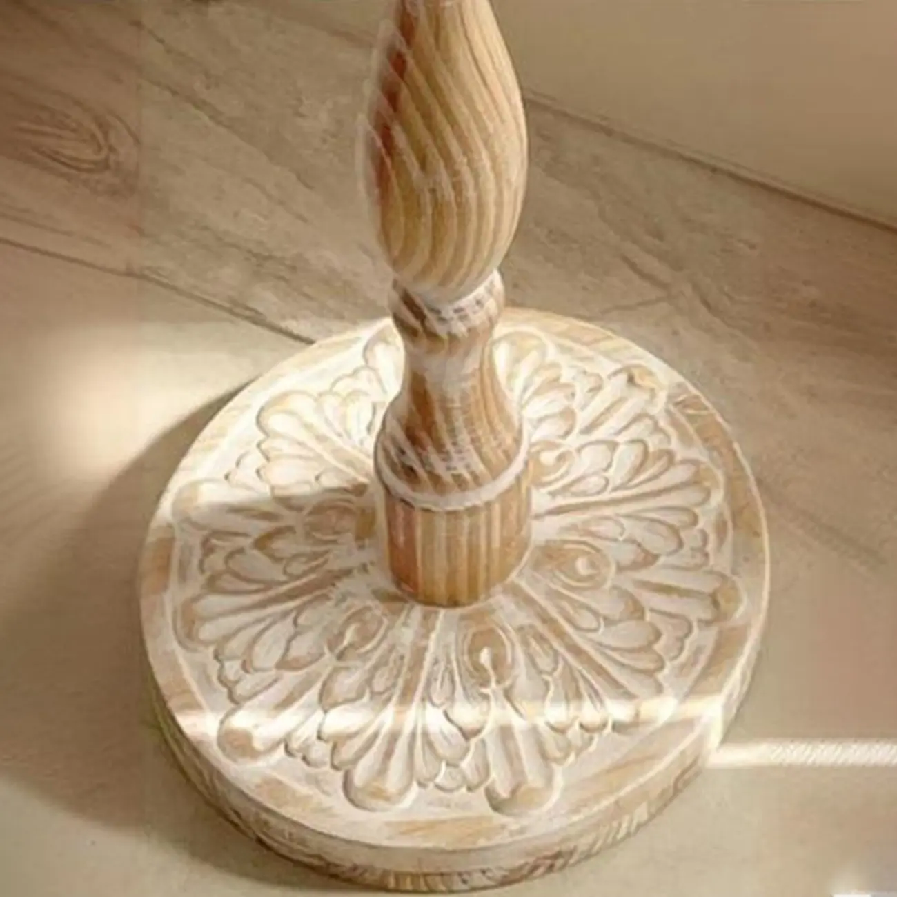 Living Room Retro Round Light Wood End Table