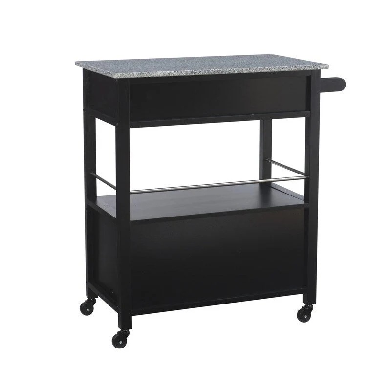 Barbara Rolling Mobile Kitchen Cart with Granite Top