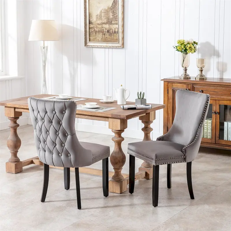Mid-Century Modern Upholstered Dining Chair (Set of 2)