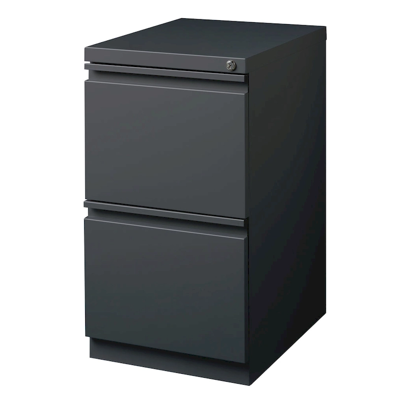 Hirsh 20-inch-deep Steel Mobile Two-drawer File Pedestal with Lock