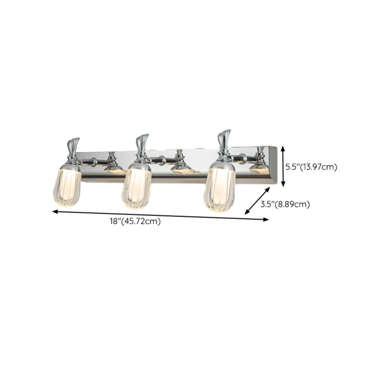 Modern Stainless Steel Bathroom Vanity Light Dimmable LED
