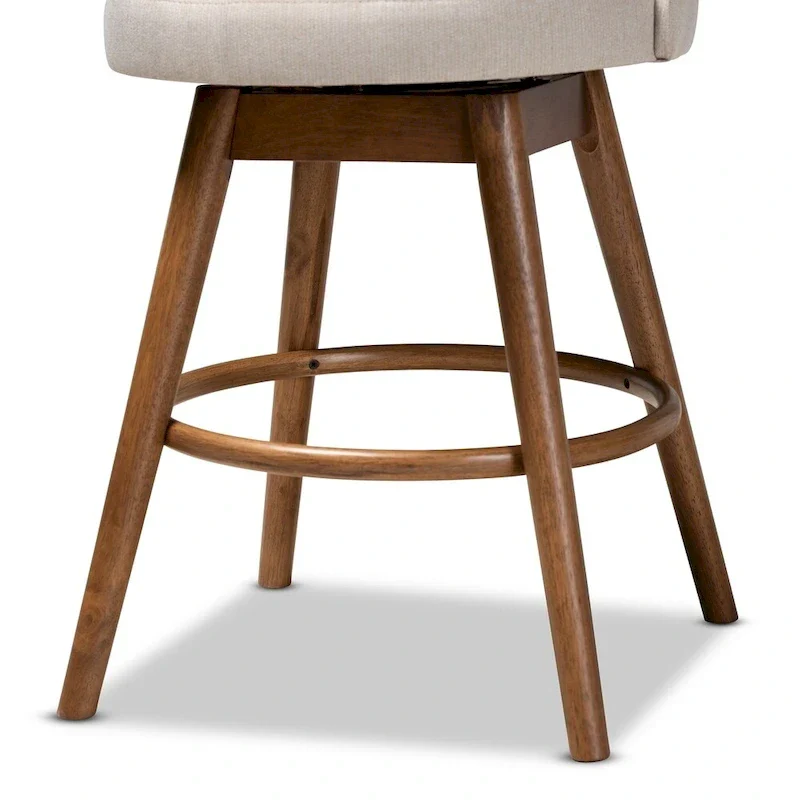 Mid-Century Modern Swivel 2-Piece Counter Stool Set