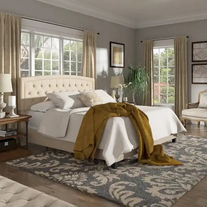 Fontana Adjustable Diamond-tufted Arched Back Bed by